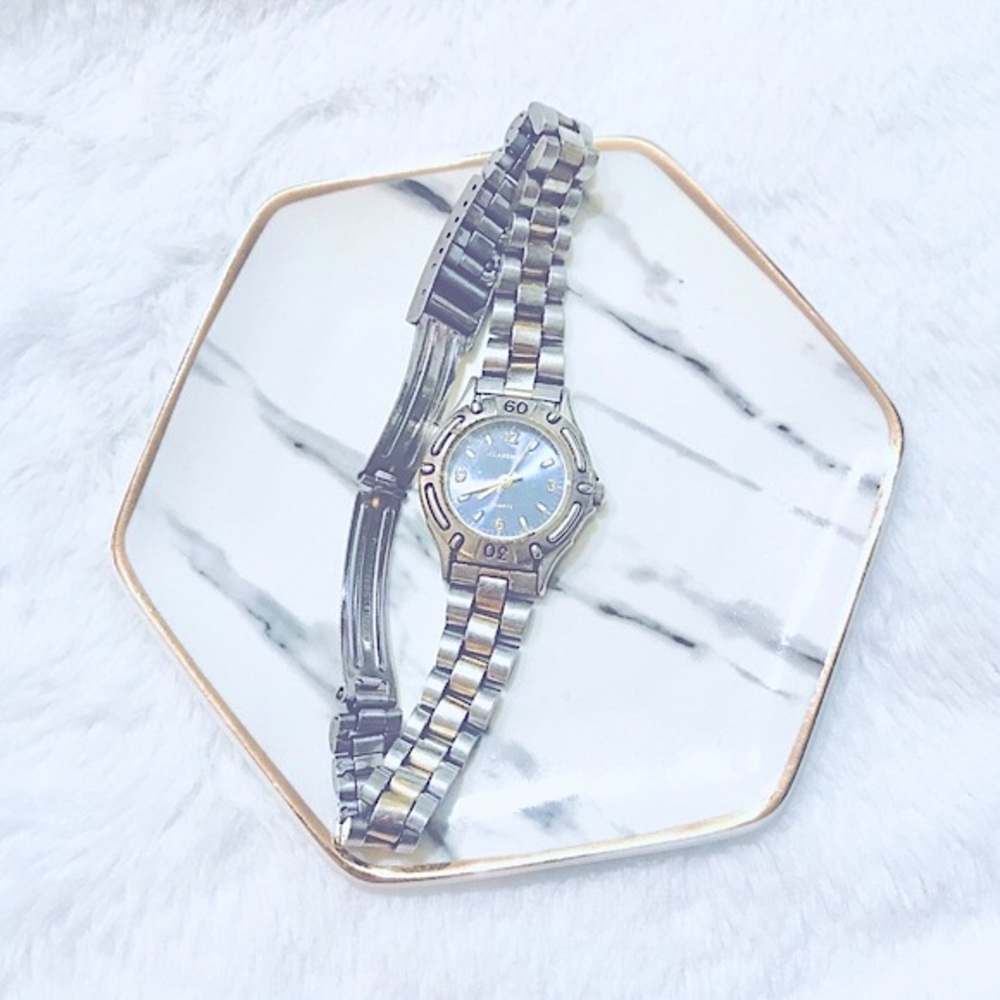 Claremont Stainless Steal Quartz Round Blue Watch